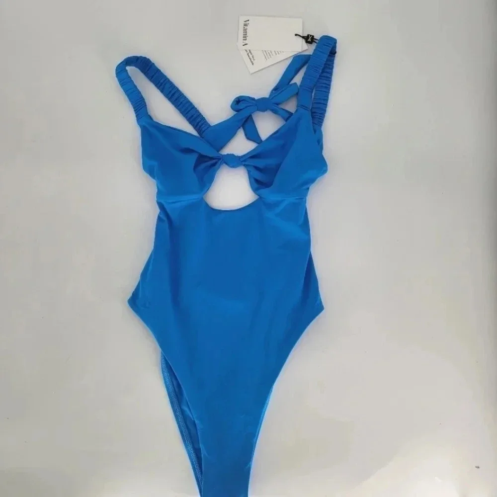 vitamin A blue one peice swimsuit small small